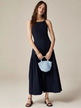 J. Crew Women’s Navy Blue Knit Pintuck Mixy Dress Size XL NWT